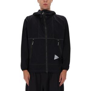 AND WANDER Technical Outdoor Hooded Jacket Men BLACK Outerwear